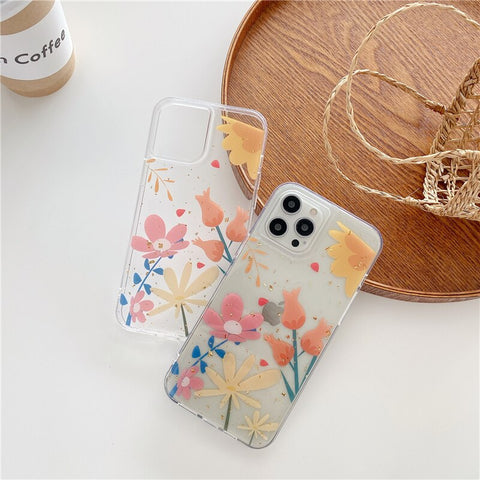 Glitter Cute Flower Phone Case For iphone