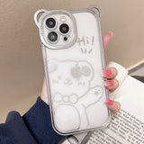 Luxury Glitter Plating Bear Case for iPhone Chain Lanyard Strap Cover