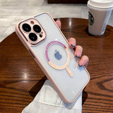 Luxury Transparent Magsafing Case for iPhone  Protector Magnetic Acrylic Shockproof Cover