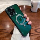 Luxury Transparent Magsafing Case for iPhone  Protector Magnetic Acrylic Shockproof Cover