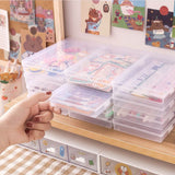 Transparent Desktop Organizer Pencil Box Plastic Desk Storage Box Office