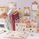 Multifunctional Desktop Organizer Pen Holder Books Stand