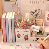 Multifunctional Desktop Organizer Pen Holder Books Stand