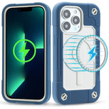 Magnetic Wireless Charging Armor Phone Case for IPhone Shockproof Bumper Hard Cover