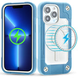 Magnetic Wireless Charging Armor Phone Case for IPhone Shockproof Bumper Hard Cover