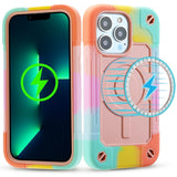 Magnetic Wireless Charging Armor Phone Case for IPhone Shockproof Bumper Hard Cover