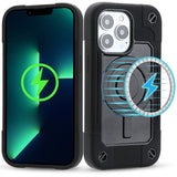 Magnetic Wireless Charging Armor Phone Case for IPhone Shockproof Bumper Hard Cover