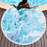 Adult Large Round Beach Towel Colorful Pattern Microfiber Shower Bathroom Blanket Swimming Cover - honeylives