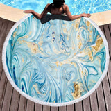 Adult Large Round Beach Towel Colorful Pattern Microfiber Shower Bathroom Blanket Swimming Cover - honeylives