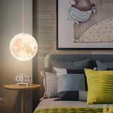 Moon Pendant Light Globe Bedside Lamp Shade Bedroom Decor Lamp