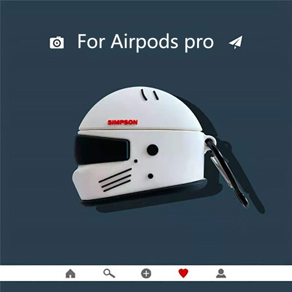 3D Cool Motorcycle Helmet Case For AirPods Pro Phone