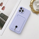 New Candy Color Wallet Card Case for IPhone  Soft Silicone Shockproof Cover Coque
