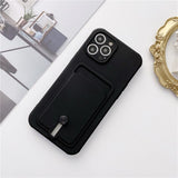 New Candy Color Wallet Card Case for IPhone  Soft Silicone Shockproof Cover Coque