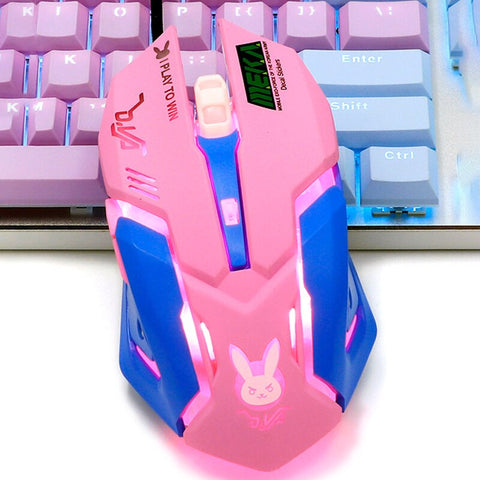 Pink  Cute Creative Optical Mouse LOL Pubg