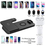 15W Fast 4 In 1 Wireless Charger Phone Apple Watch Charging Stand