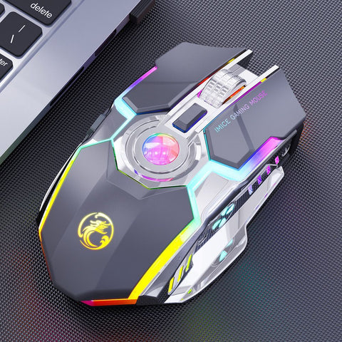 Wireless Computer Gamer Silent Rechargeable USB Mouse