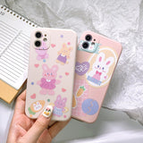 Retro Sweet Bunny carrot japanese Kawaii Phone Case for iPhone