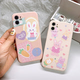 Retro Sweet Bunny carrot japanese Kawaii Phone Case for iPhone