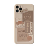 Retro chocolate smile sweet bear art Phone Case For iPhone