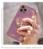 Crystal Gem Phone Case for Iphone Glitter Bracelet Cover Soft Shockproof Fundas