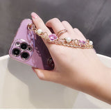 Crystal Gem Phone Case for Iphone Glitter Bracelet Cover Soft Shockproof Fundas