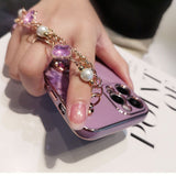 Crystal Gem Phone Case for Iphone Glitter Bracelet Cover Soft Shockproof Fundas