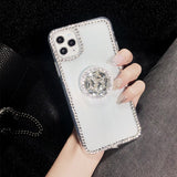 Simple 3D pearl frame Transparent Phone Case For iPhone