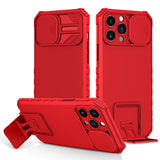 Slide Lens Protection Armor Phone Case for IPhone Shockproof Hard PC Bumper Cover