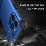 Slide Lens Protection Armor Phone Case for IPhone Shockproof Hard PC Bumper Cover