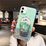 Sparkle Glitter Cartoon Bear Case  Cute Dinosaur Stand  Cover Phone