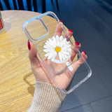 Summer Daisy Flowers Phone Case Transparent Magsafe Magnetic Magnet for IPhone