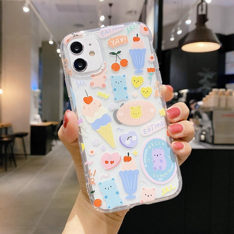 Tiger Bear Ice Cream Drinks Case For Samsung Phone