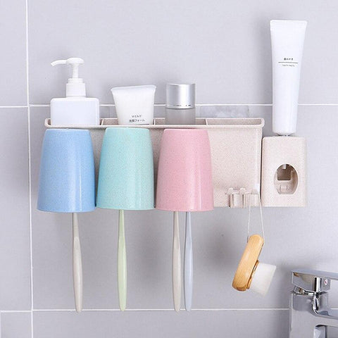 Bathroom Storage Toothpaste Holders Mouth Cup Set Multi-function Rack