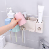 Bathroom Storage Toothpaste Holders Mouth Cup Set Multi-function Rack