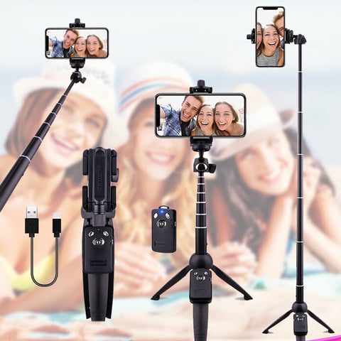 Ultra Light Tripod For Phone With Remote Control Monopod Selfie Stick