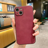 Ultra-thin Silky Feel Magnetic Phone Case for IPhone  Luxury Texture Leather Protection Case