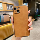 Ultra-thin Silky Feel Magnetic Phone Case for IPhone  Luxury Texture Leather Protection Case