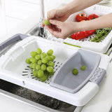 Kitchen Cook Vegetable Meat Chopping Board Blocks Sinks Drain Basket