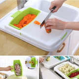 Kitchen Cook Vegetable Meat Chopping Board Blocks Sinks Drain Basket