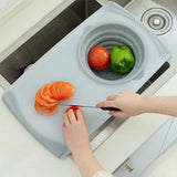 Kitchen Cook Vegetable Meat Chopping Board Blocks Sinks Drain Basket