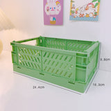 Desktop Foldable Plastic Storage Basket Toy Cosmetics  Five Colors Office