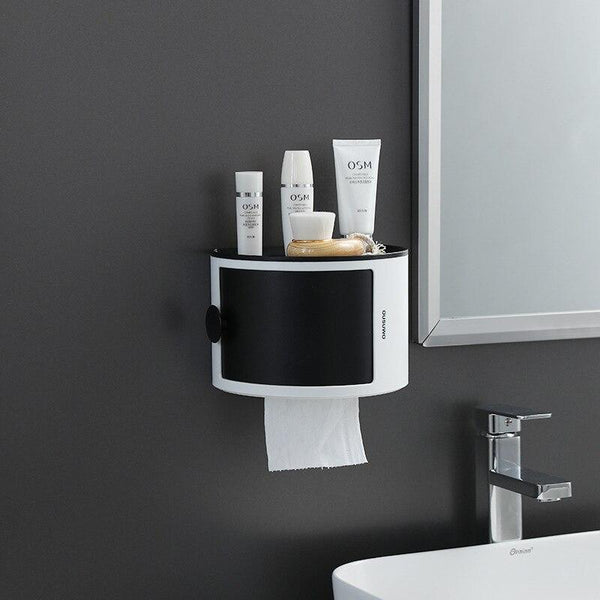Bathroom Wall Mounted Tissue Box Toilet Organizer Toilet Paper Shelf Storage Box