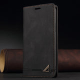 Wallet Anti-theft Brush Magnetic Flip Leather Case For iPhone