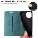 Wallet Anti-theft Brush Magnetic Flip Leather Case For iPhone