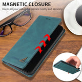 Wallet Anti-theft Brush Magnetic Flip Leather Case For iPhone