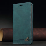 Wallet Anti-theft Brush Magnetic Flip Leather Case For iPhone