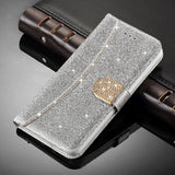 Wallet Flip Case for IPhone Rhinestone Leather Phone Cover