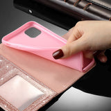 Wallet Flip Case for IPhone Rhinestone Leather Phone Cover