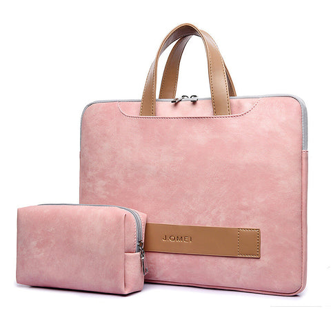 Portable Laptop Bag Waterproof PU Leather  Case Casual Business Handbag