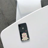 cute cartoon bear peach phone case For Samsung  Soft Cover